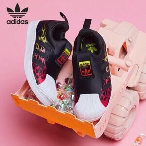 Adidas Superstar 360 Baby Sneakers – Size 5 Black Red | Soft & Stylish